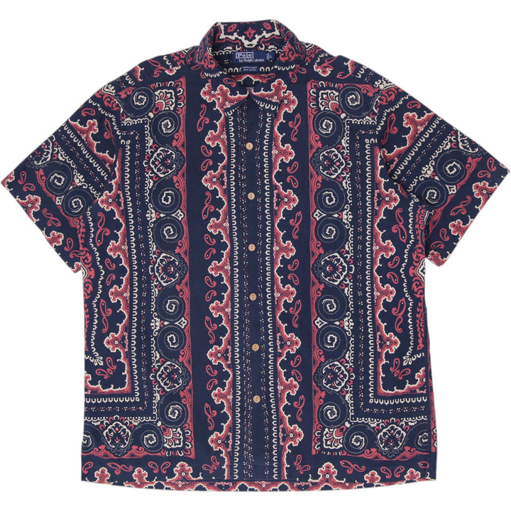 Vintage Polo Ralph Lauren Vintage Camp All Over Bandana Paisley Shirt Size L