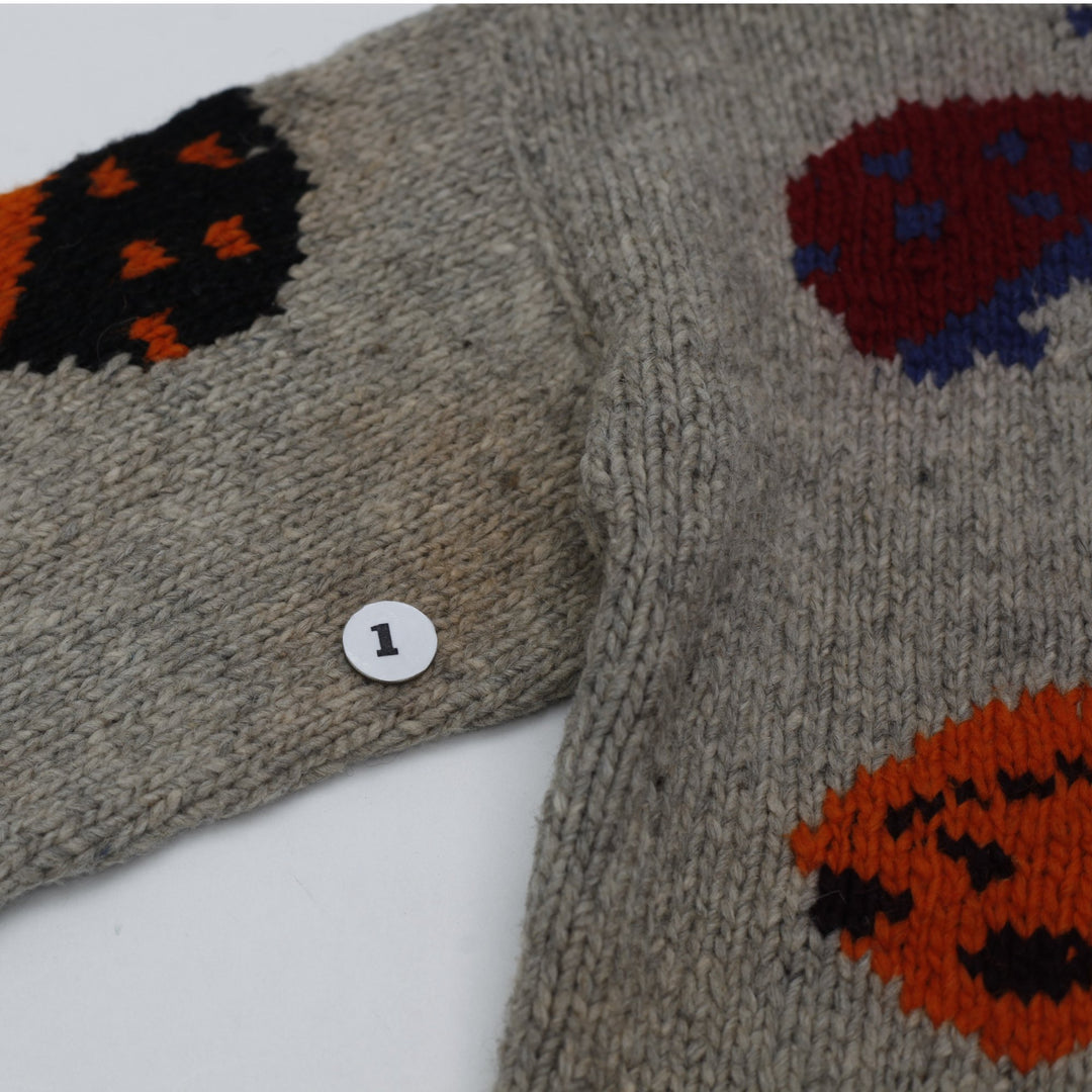 Vintage ISHKA Ladybug Cardigan Hand-Knitted One Size Fits All 100% Wool Sweater | Migration_Jumper & Knitwear | Fashion Rerun
