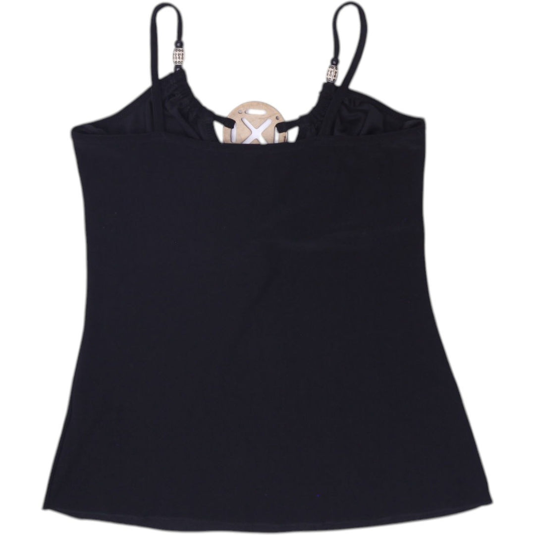Y2K Ladies Spaghetti Strap Wooden Ring Accent Cami Top