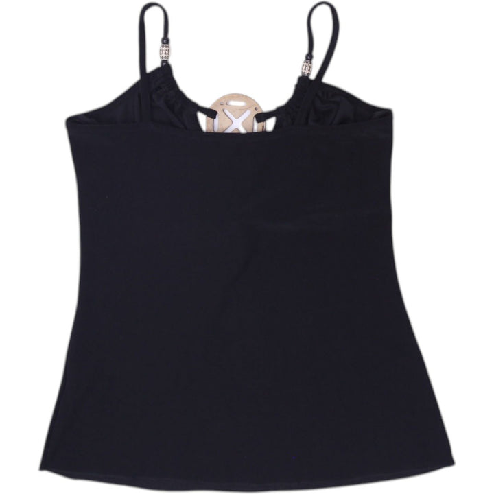 Y2K Ladies Spaghetti Strap Wooden Ring Accent Cami Top