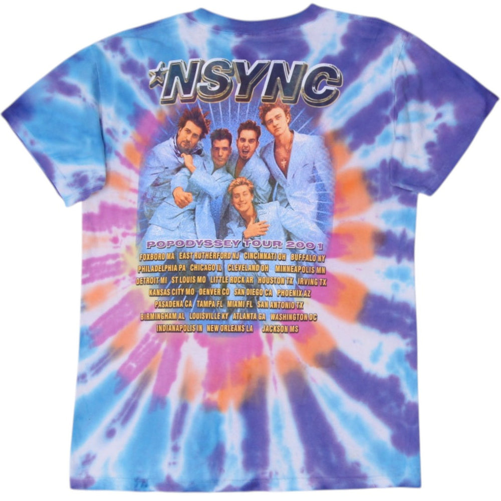 Vintage NSYNC POPODYSSEY Tour 2001 Tie Dye T-Shirt | Migration_T-Shirts - Side View | Fashion Rerun