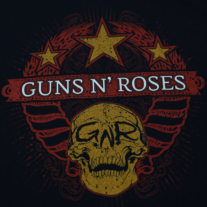 Vintage Mens Guns N Roses T-Shirt Black Graphic Band Tour Size L