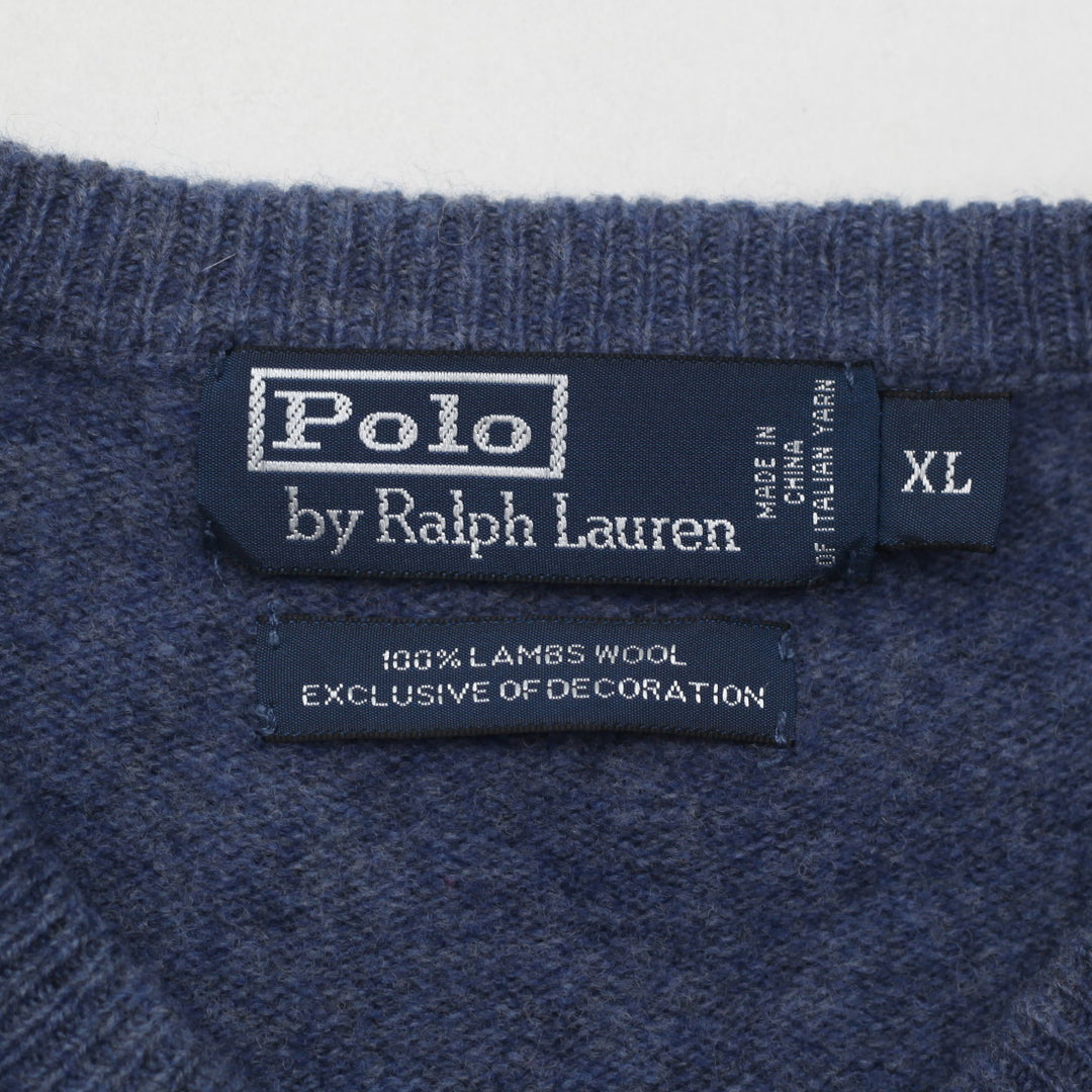 Vintage Polo Ralph Lauren 100% Lambs Wool V-Neck Sweater XL - Fashion Rerun Vintage Migration_Sweaters