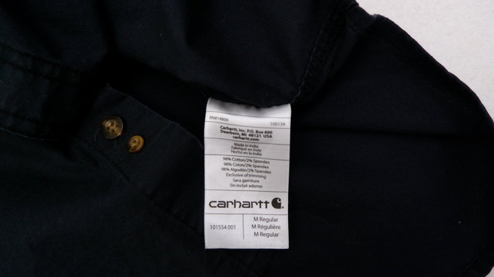 Mens Carhartt Relaxed Fit Shirt Navy Cotton Workwear Casual