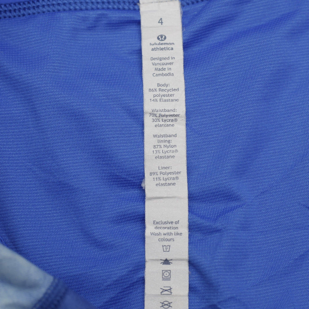 Ladies Lululemon Shorts Blue Tie-Dye Waistband Activewear