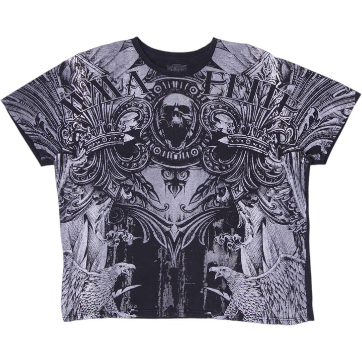 Y2K Mens MMA Elite Graphic Grunge Skull Design T-Shirt Size XL