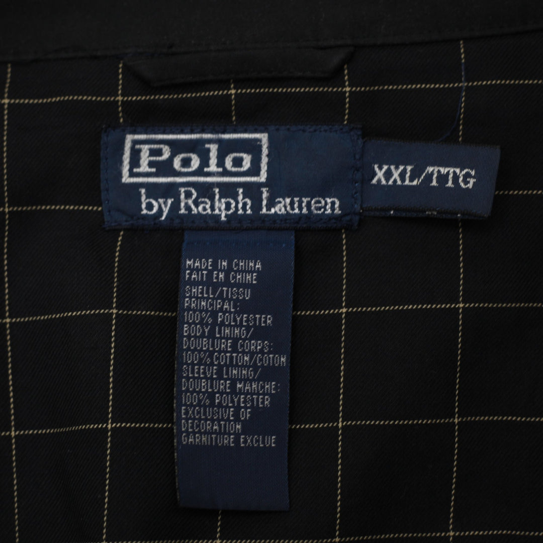 Vintage Mens Polo Ralph Lauren Black Full Zip Embroidered Jacket Size XXL | Migration_Jackets - Back View | Fashion Rerun