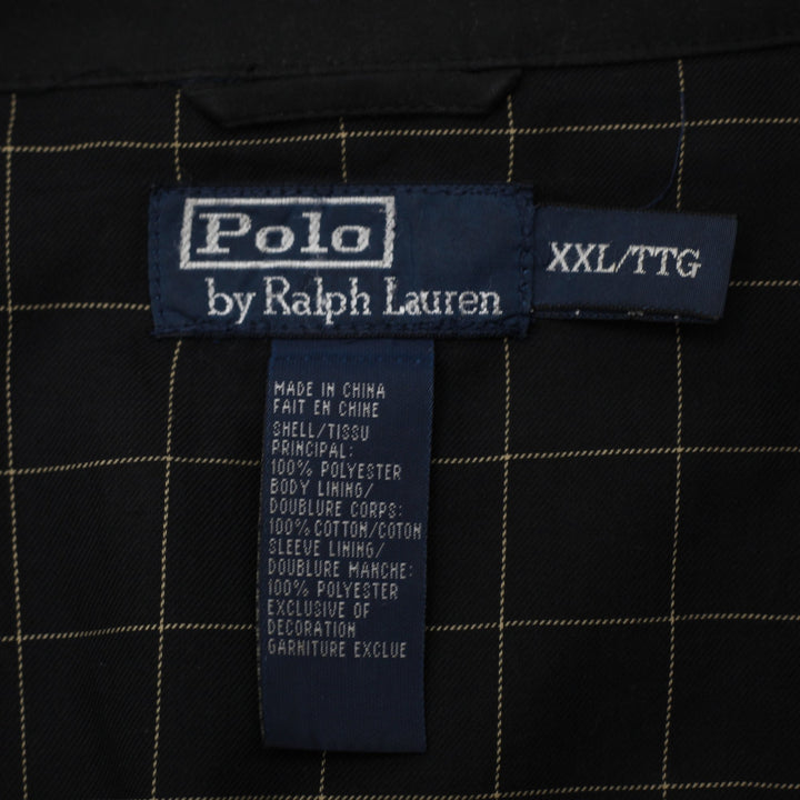 Vintage Mens Polo Ralph Lauren Black Full Zip Embroidered Jacket Size XXL | Migration_Jackets - Back View | Fashion Rerun