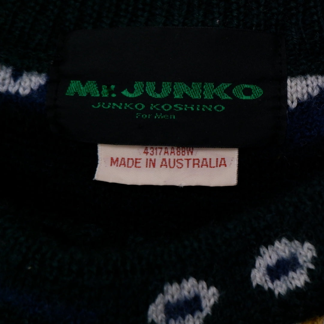 Vintage Mr Junko Koshino Coogi Style Pure New Wool Made In Australia Knit Sweater