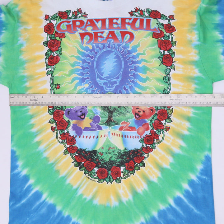 Vintage 90 Grateful Dead Scarlet Fire Tie-Dye Long Sleeve T-Shirt XL Liquid Blue Made In USA