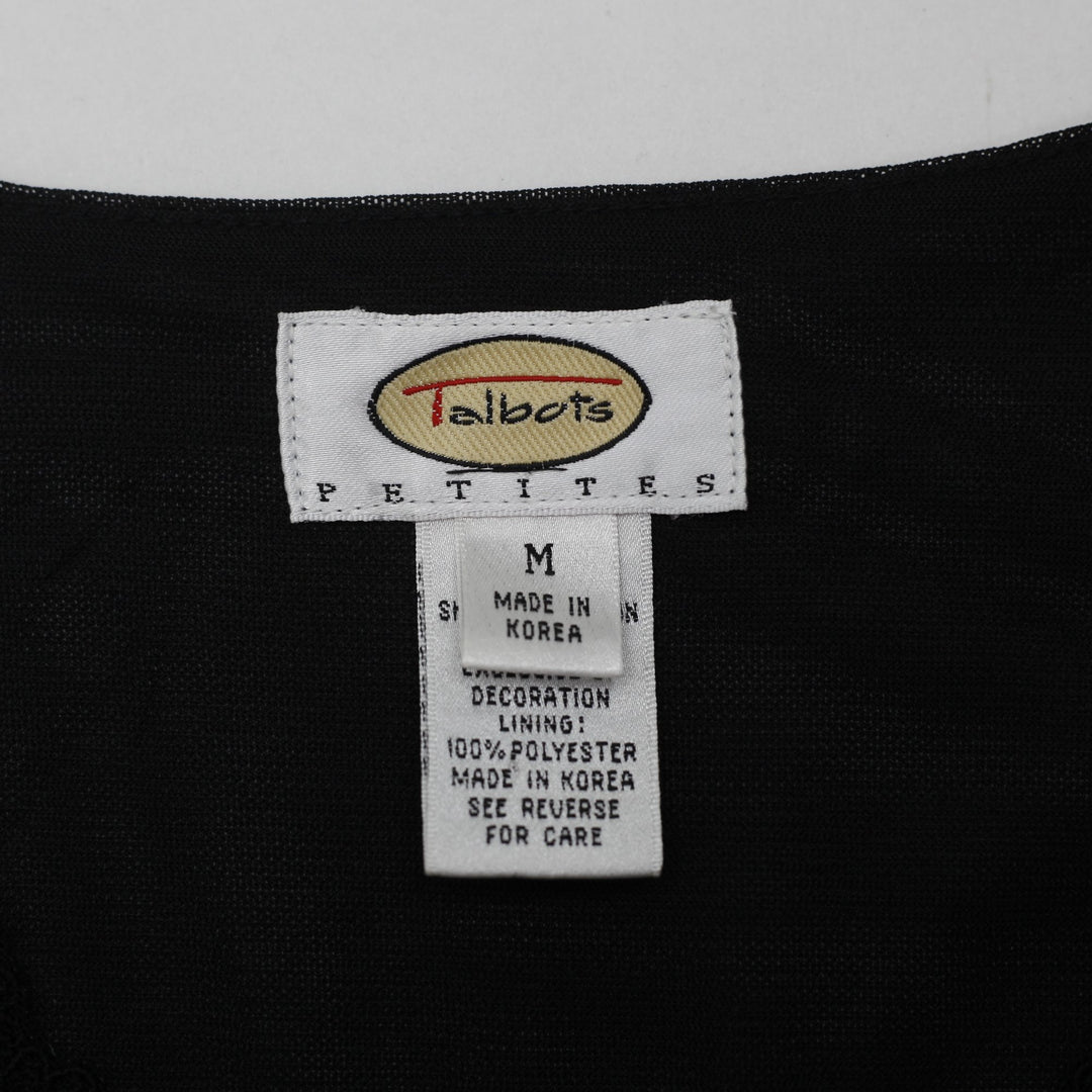 Y2K Ladies Talbots Embroidered Mesh Tank Top Size M