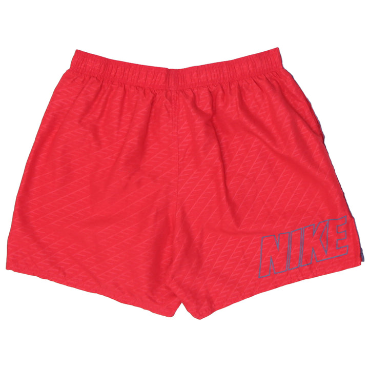 Mens Embroidered Nike Logo Red Sports Shorts