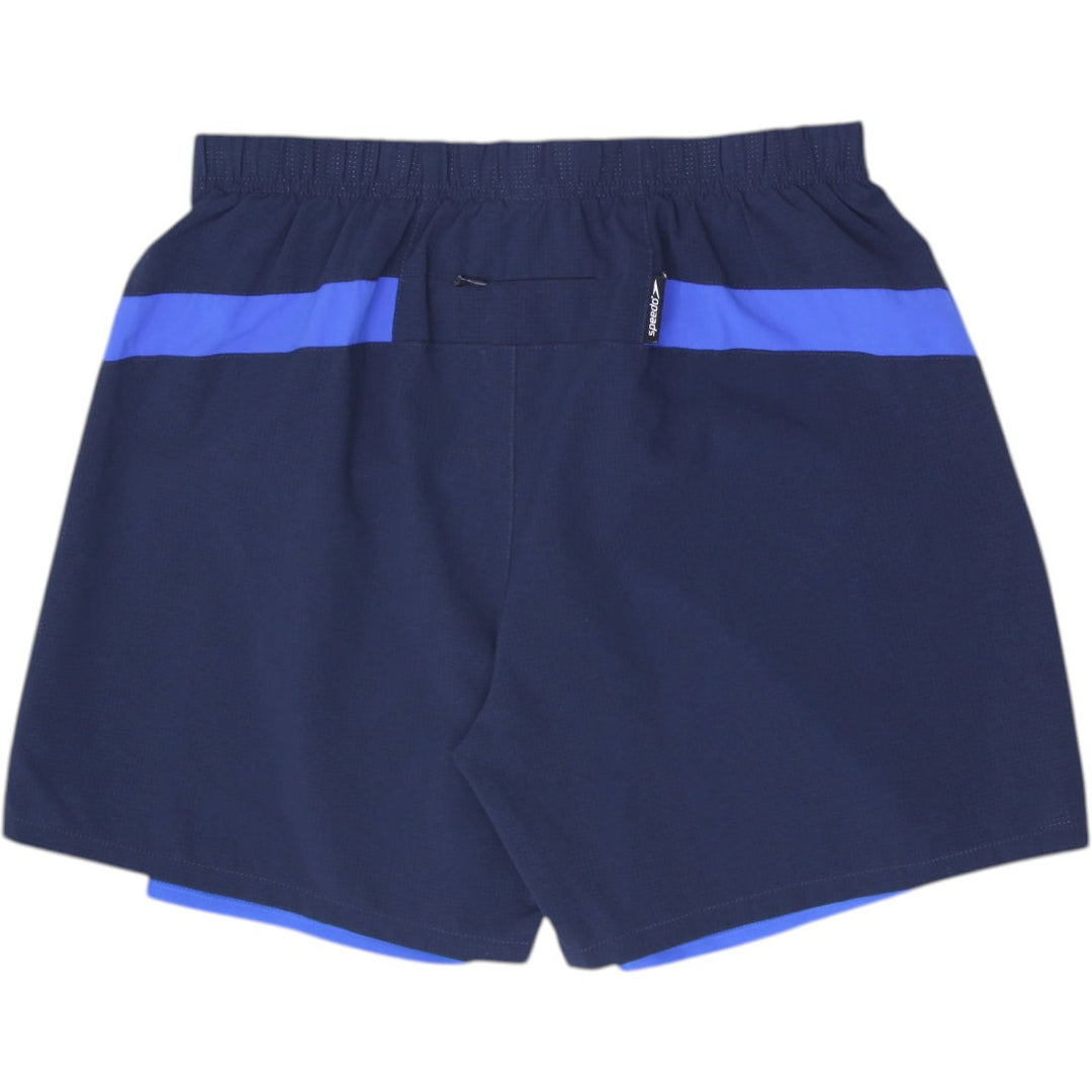 Mens Speedo FIT TurboDri Swim Shorts Navy & Cobalt Blue Compression Liner Small
