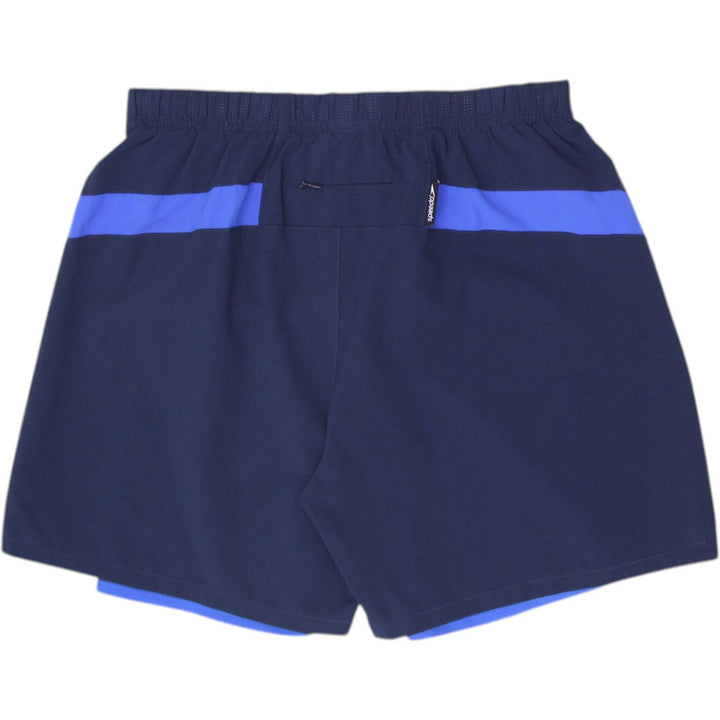 Mens Speedo FIT TurboDri Swim Shorts Navy & Cobalt Blue Compression Liner Small