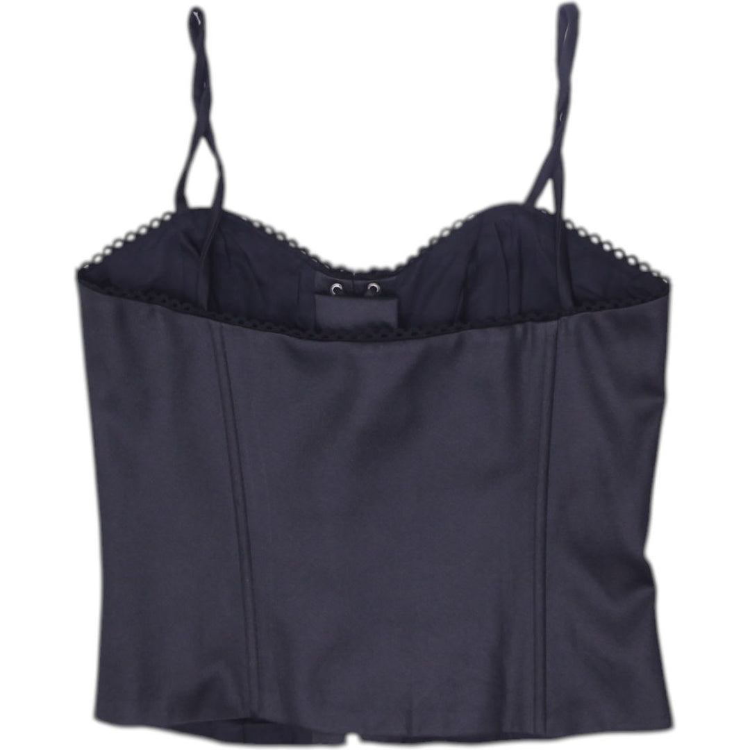 Y2K Ladies Le Chateau Black Lace Up Strappy Top | Migration_Y2K Tops - Side View | Fashion Rerun
