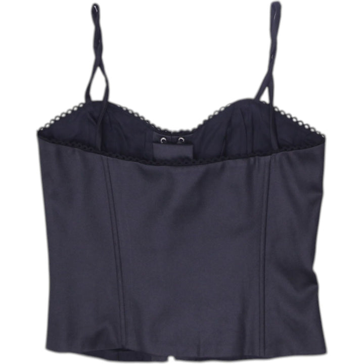 Y2K Ladies Le Chateau Black Lace Up Strappy Top | Migration_Y2K Tops - Side View | Fashion Rerun