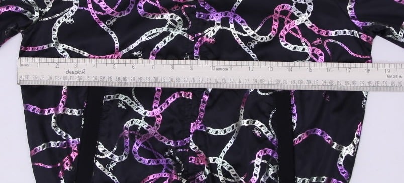 Y2K Ladies  Baby Phat Bomber Jacket Black Chain Pattern Lightweight M