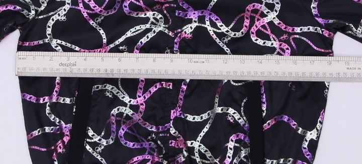 Y2K Ladies  Baby Phat Bomber Jacket Black Chain Pattern Lightweight M