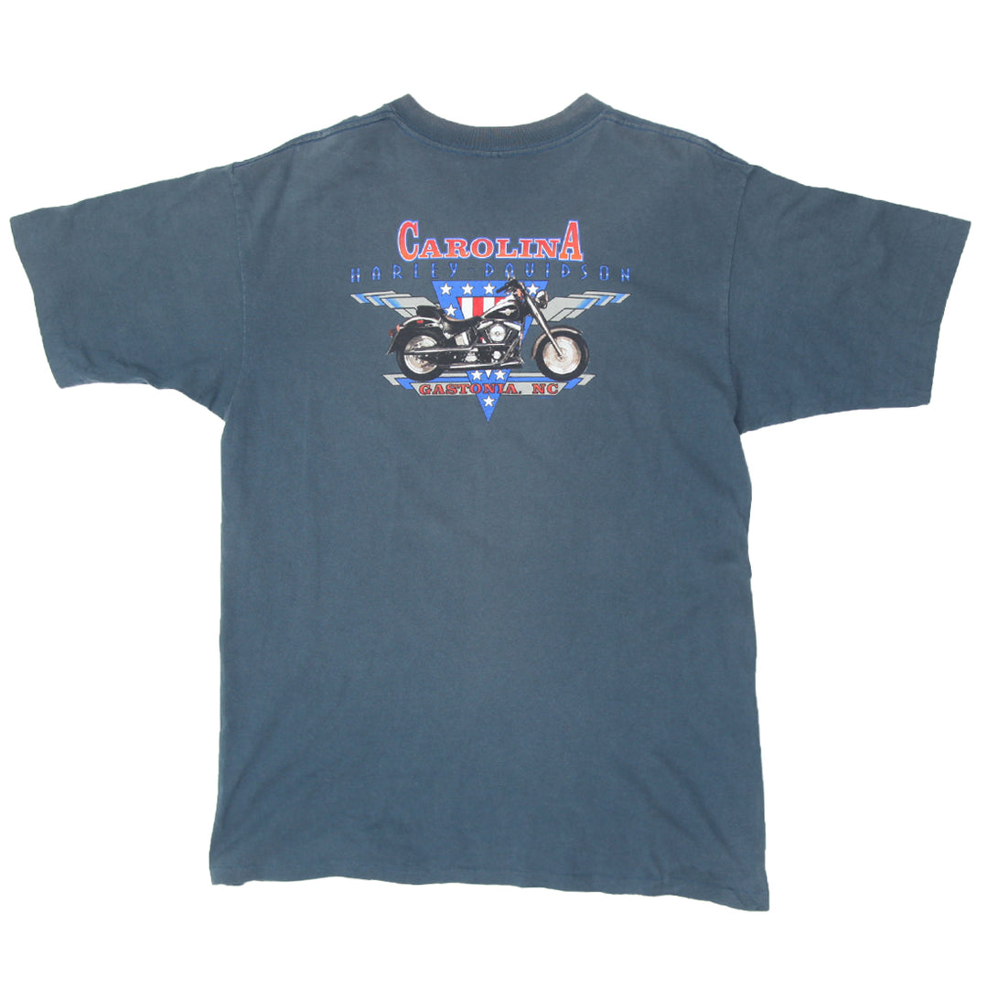 Vintage Harley Davidson Carolina Gastonia NC T-Shirt S.Stitch Made In USA XL