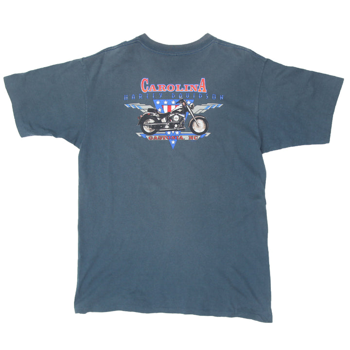 Vintage Harley Davidson Carolina Gastonia NC T-Shirt S.Stitch Made In USA XL