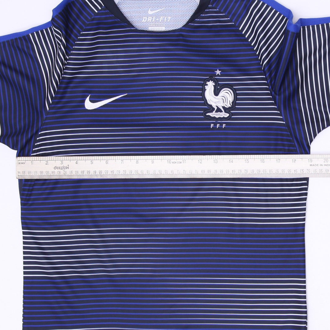 Mens Nike 2016 France FFF Striped Pre Match Jersey Size M