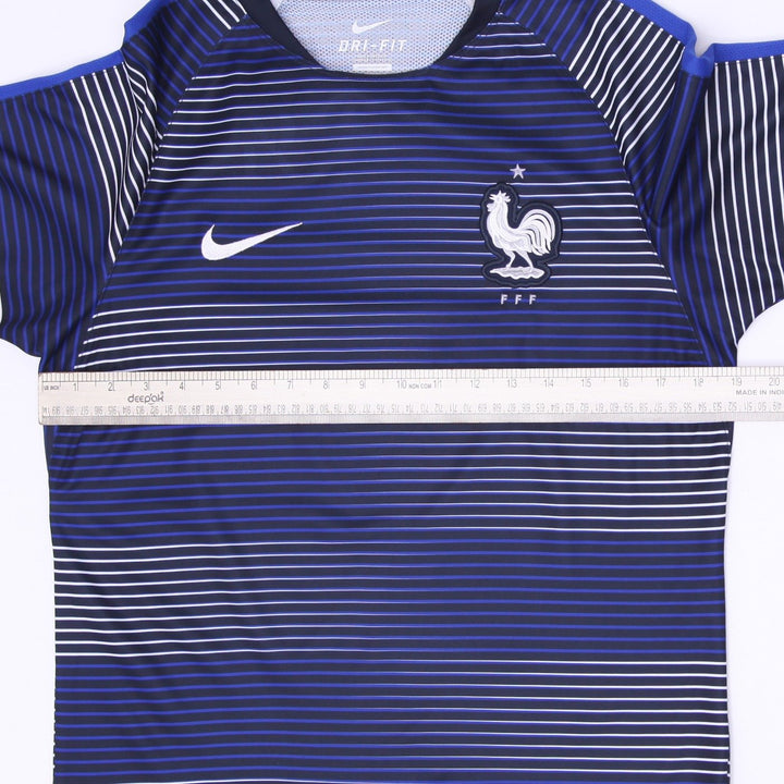 Mens Nike 2016 France FFF Striped Pre Match Jersey Size M