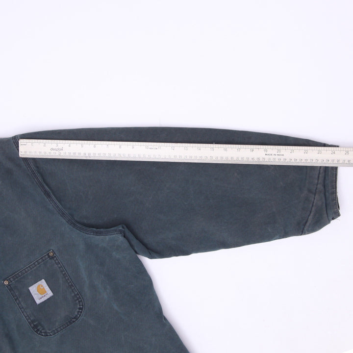 Vintage 90s Carhartt Petrol C02 Blanket Lined Canvas Chore Jacket Made in USA
