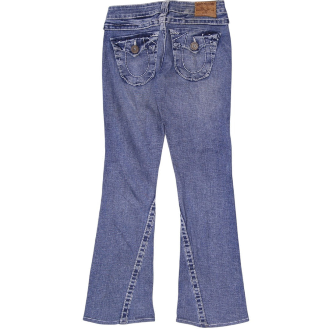 Y2K Ladies True Religion Joey Big Twisted Seam Flare Jeans Size 25