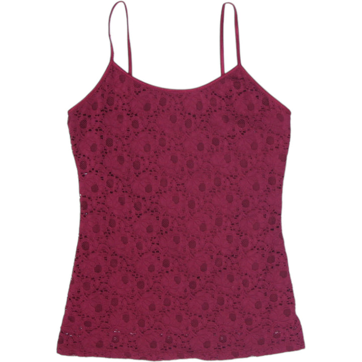 Y2K Ladies Candie's Camisole Maroon Lace Detail Sleeveless Top