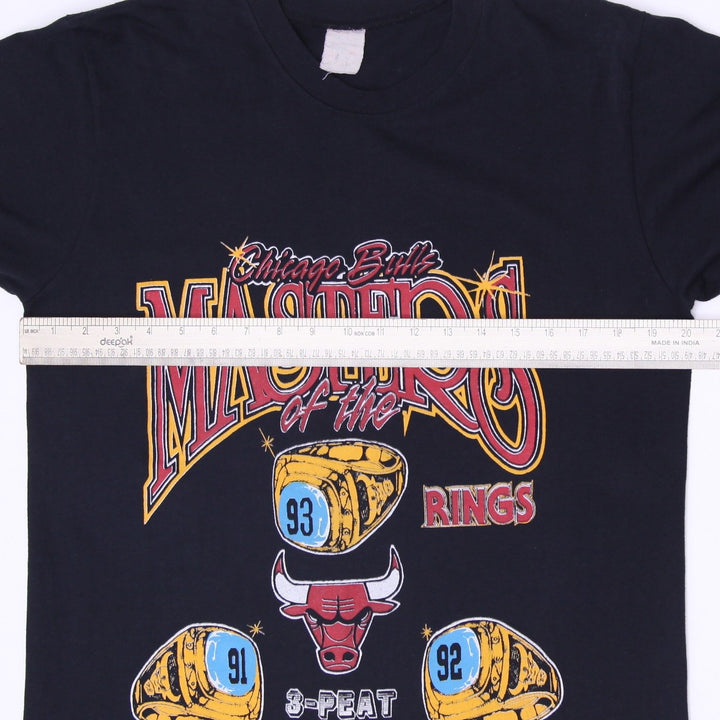 Vintage 90s Chicago Bulls Masters Of The Rings 3 Peat Championship Single Stitch T-Shirt