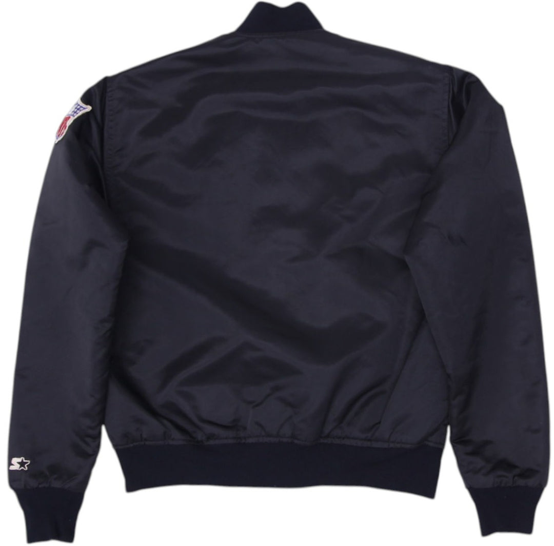 Vintage 90s Oakland Raiders Satin Bomber Jacket Made in USA Size M | Migration_Jackets - Side View | Fashion Rerun