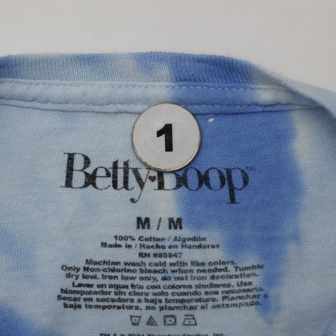Betty Boop Tie Dye Motorcycle T-Shirt Biker Boop Oop A Doop Size M