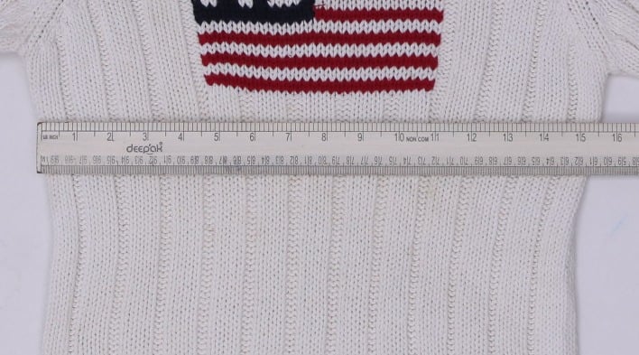 Vintage Ladies Polo Ralph Lauren US Flag Cotton Knitted Sweater