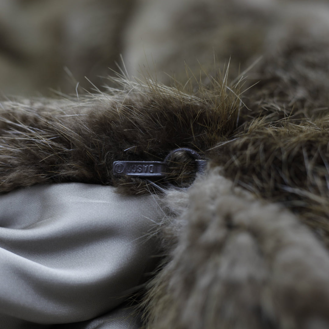 Luxurious Fox Fur Longline Coat | Honey Brown Synthetic Winter Overcoat