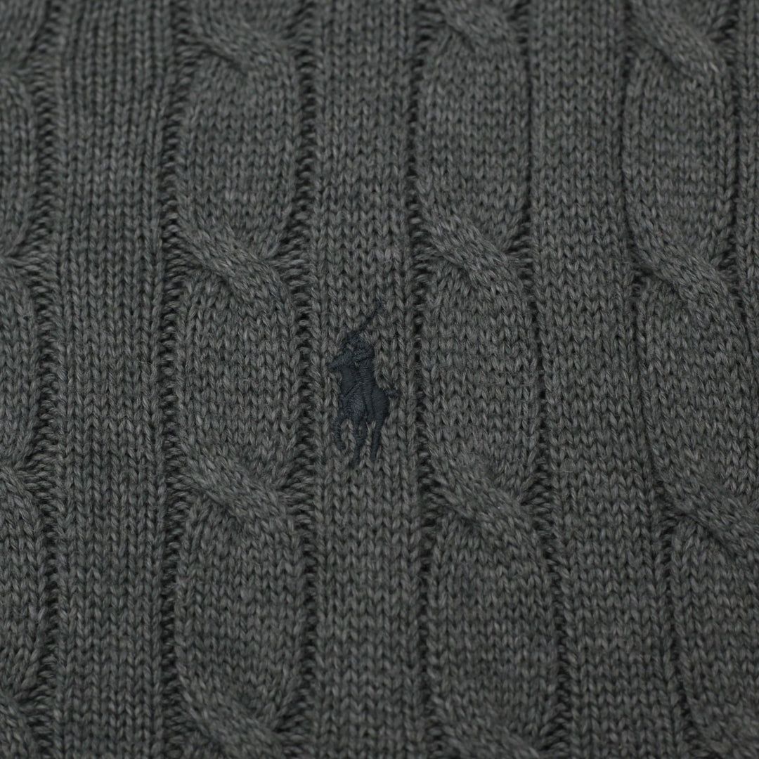 Mens Polo Ralph Lauren Green Cable Wool Knitwear Sweater Size L | Migration_Knitwear & Sweaters RL Collection | Fashion Rerun