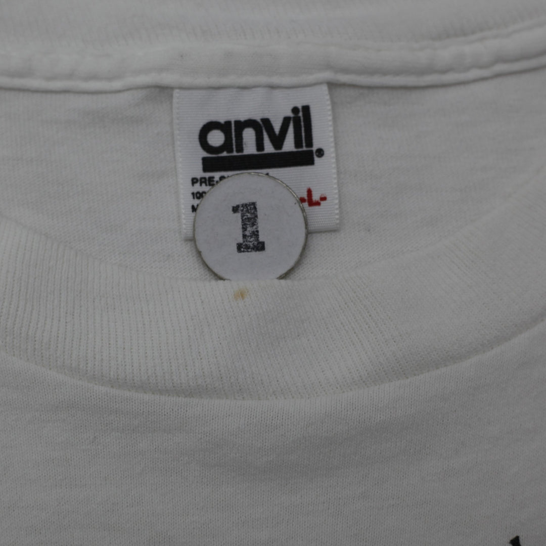 Vintage Mens Anvil T-Shirt White Insect Graphic Cotton