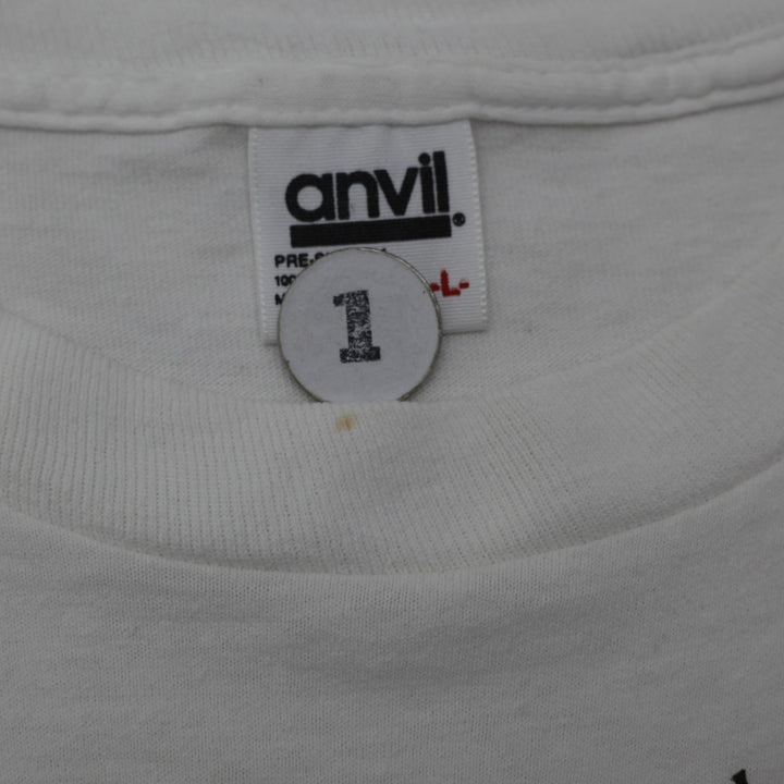 Vintage Mens Anvil T-Shirt White Insect Graphic Cotton
