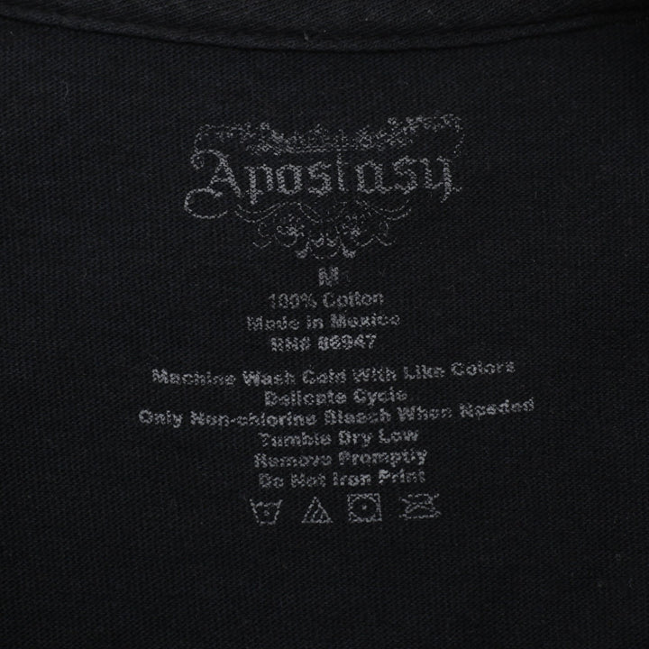 Y2K Mens Archaic "Black Kills" Winged Skull Graphic T-Shirt Size L