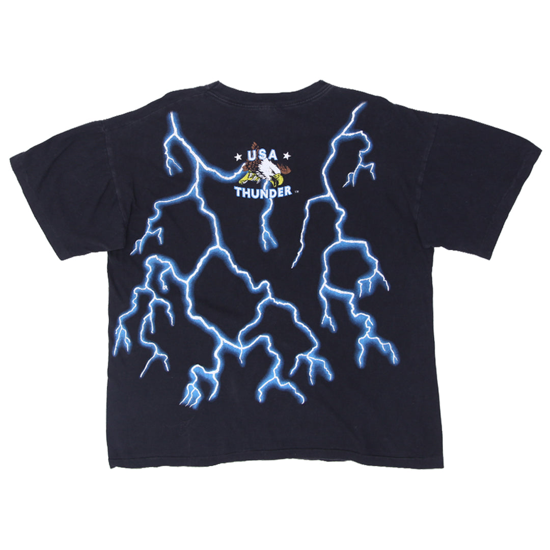 Vintage American Thunder Lightning T-Shirt Single Stitch Caribbean Dream XL - Fashion Rerun Vintage Migration_T-Shirt