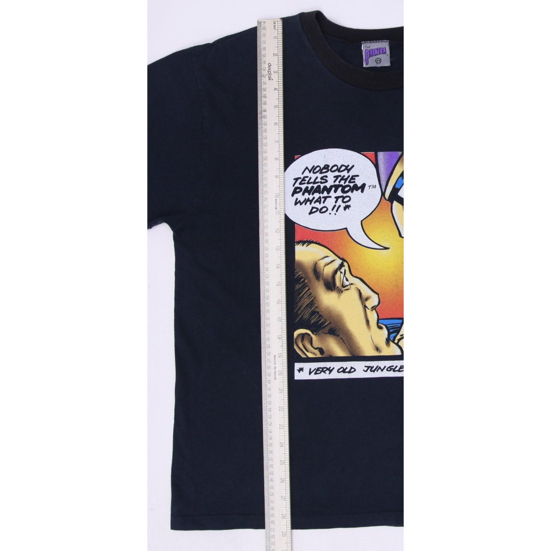 Vintage The Phantom Comic T-Shirt Black Graphic Tee 1996 Single Stitch Size XL | Migration_T-Shirts - View 8 | Fashion Rerun