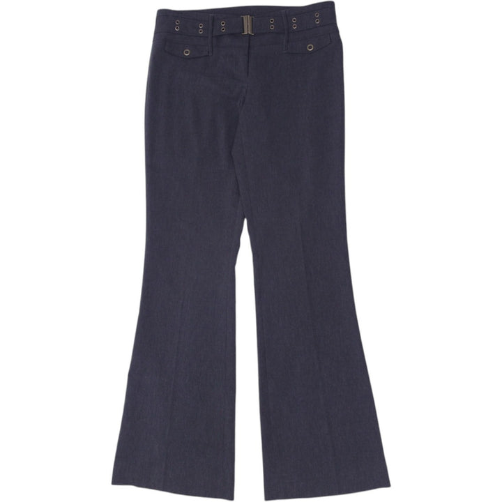Y2K Ladies Suzy Shier Belted Flared Gray Pants | Migration_Jeans & Pants | Fashion Rerun