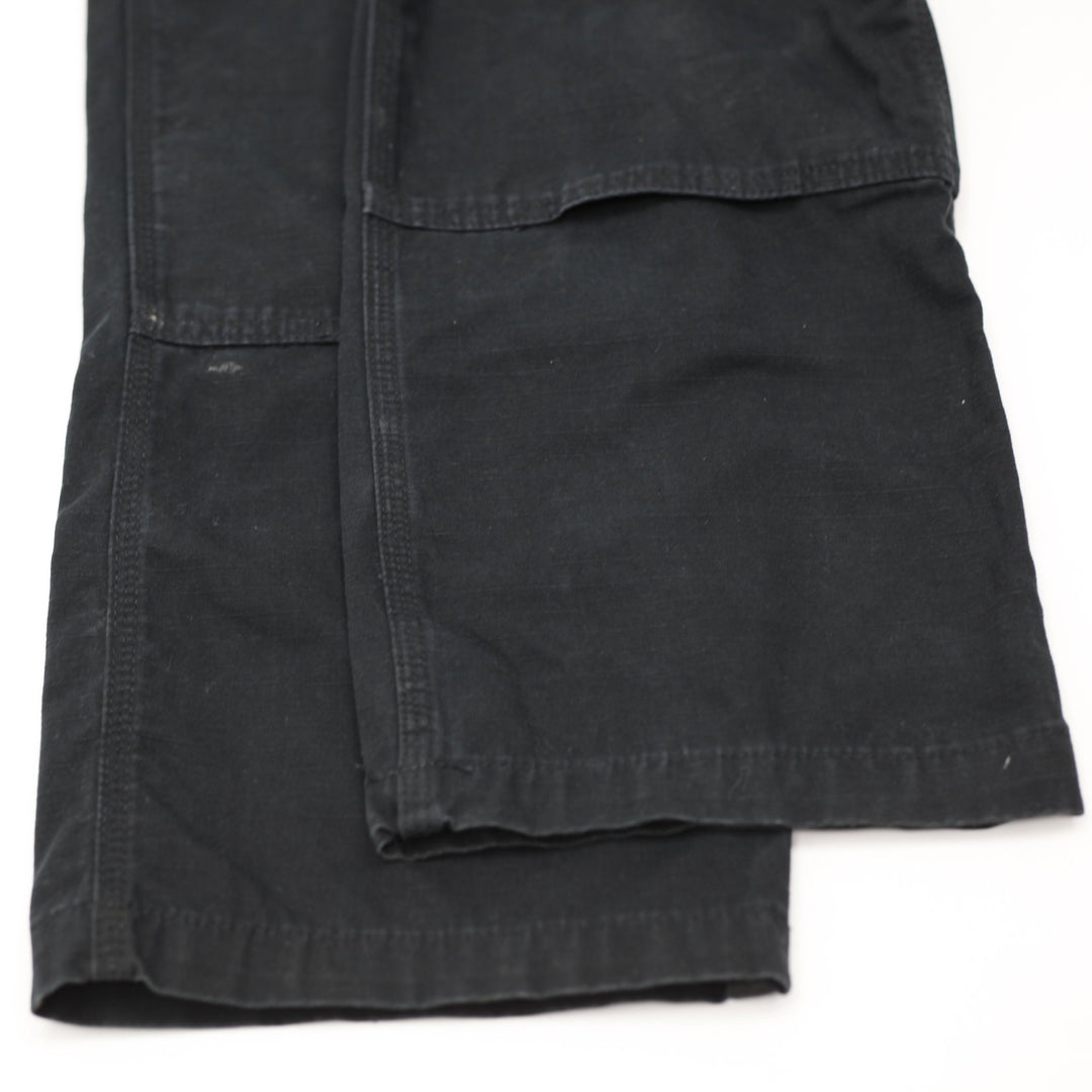 Mens Carhartt Black Canvas Loose Fit Utility Cargo Workwear Pants Size 36x32