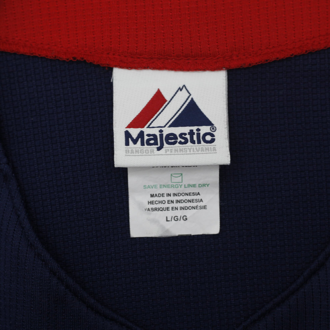 Vintage Mens Majestic Boston Red Sox Navy Baseball Jersey L | Migration_Jerseys - Back View | Fashion Rerun