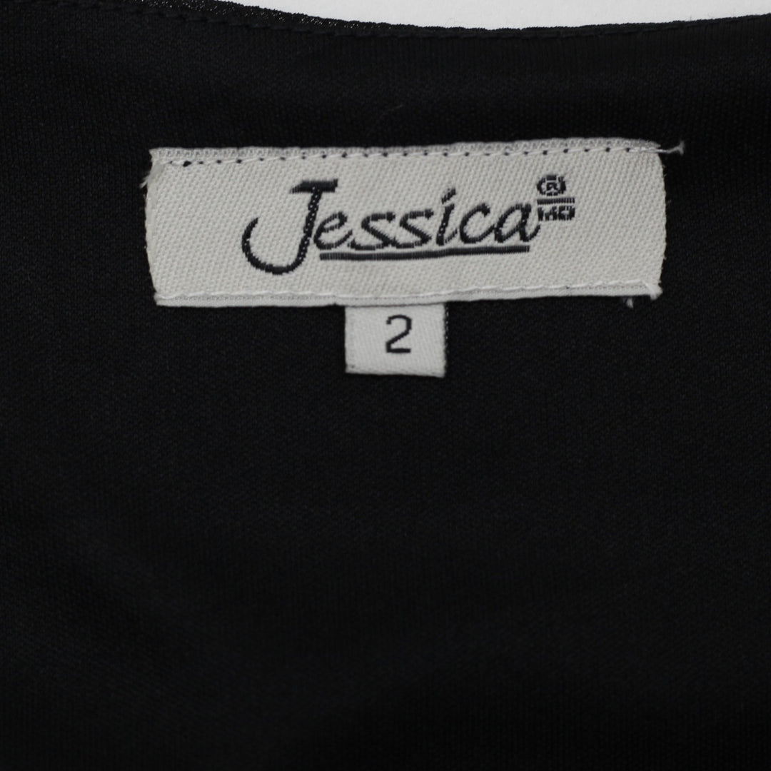 Y2K Ladies Jessica Black Chiffon Front-Tie V-Neck Tank Top Size 2