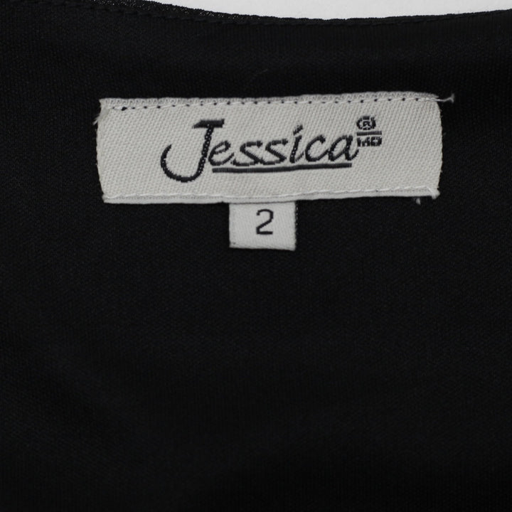 Y2K Ladies Jessica Black Chiffon Front-Tie V-Neck Tank Top Size 2