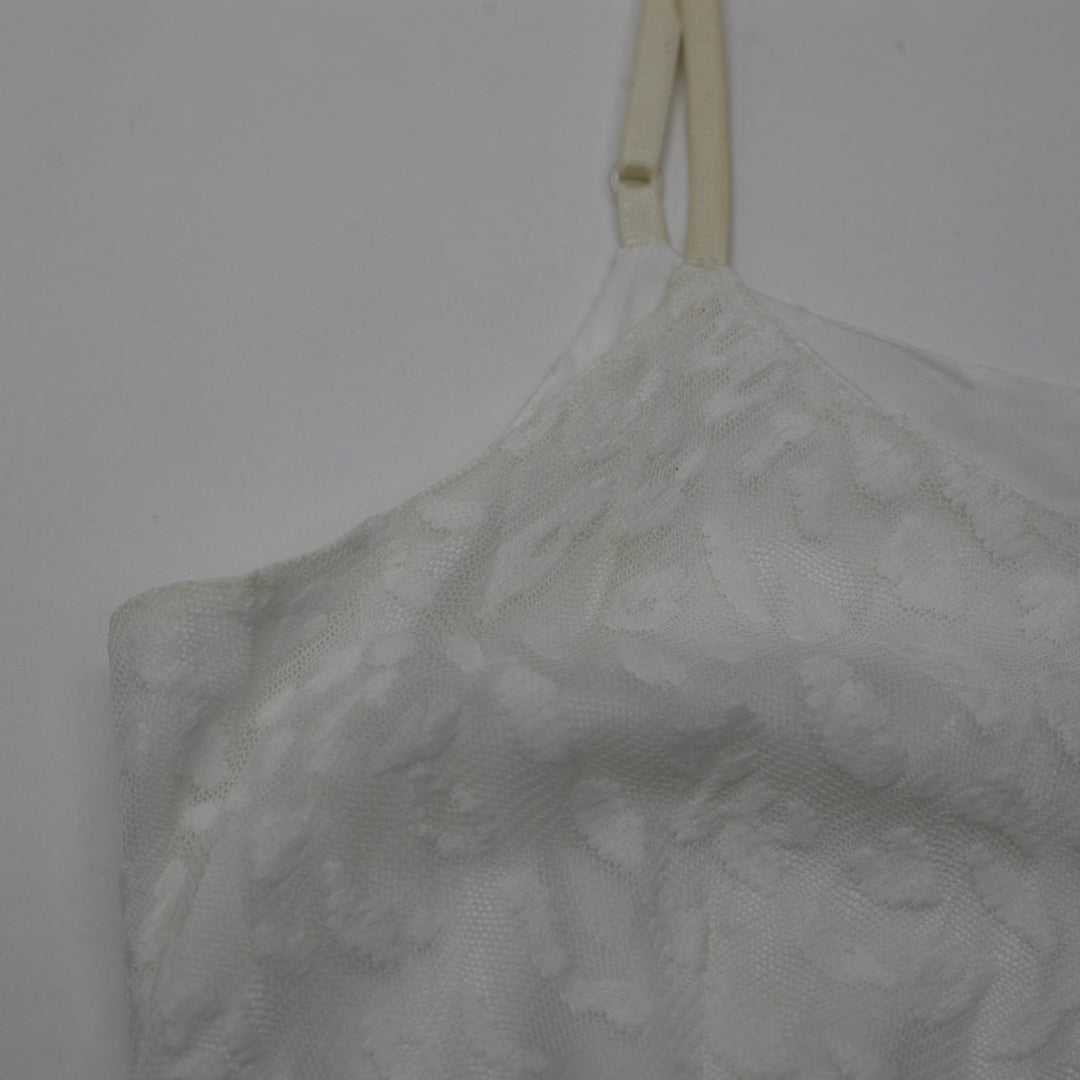 Y2K Ladies Poleneco Dress White Butterfly Floral Lace