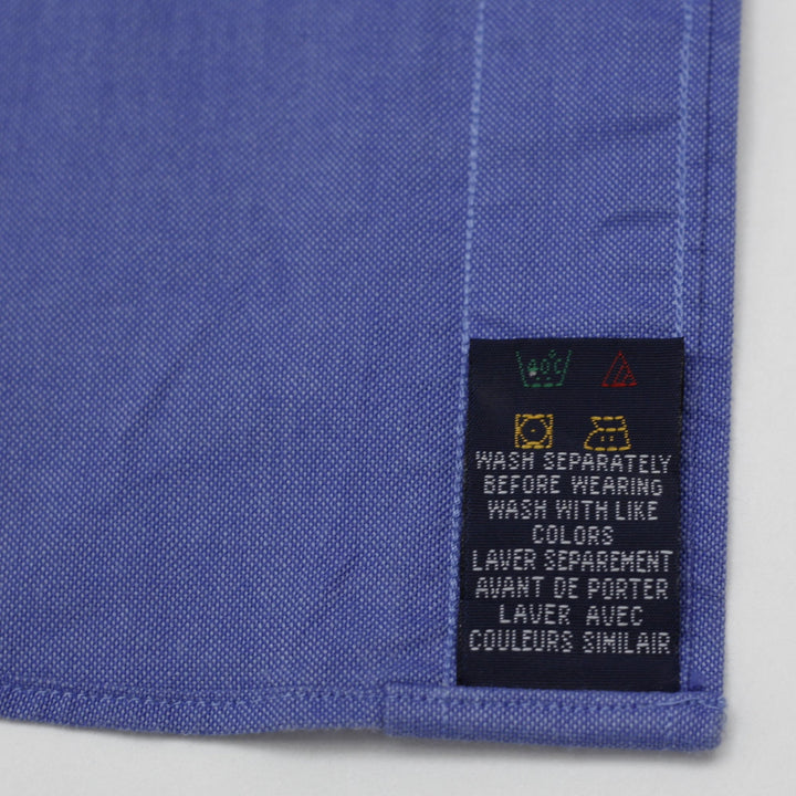 Mens Tommy Hilfiger Shirt Blue Embroidered Cotton Long Sleeve