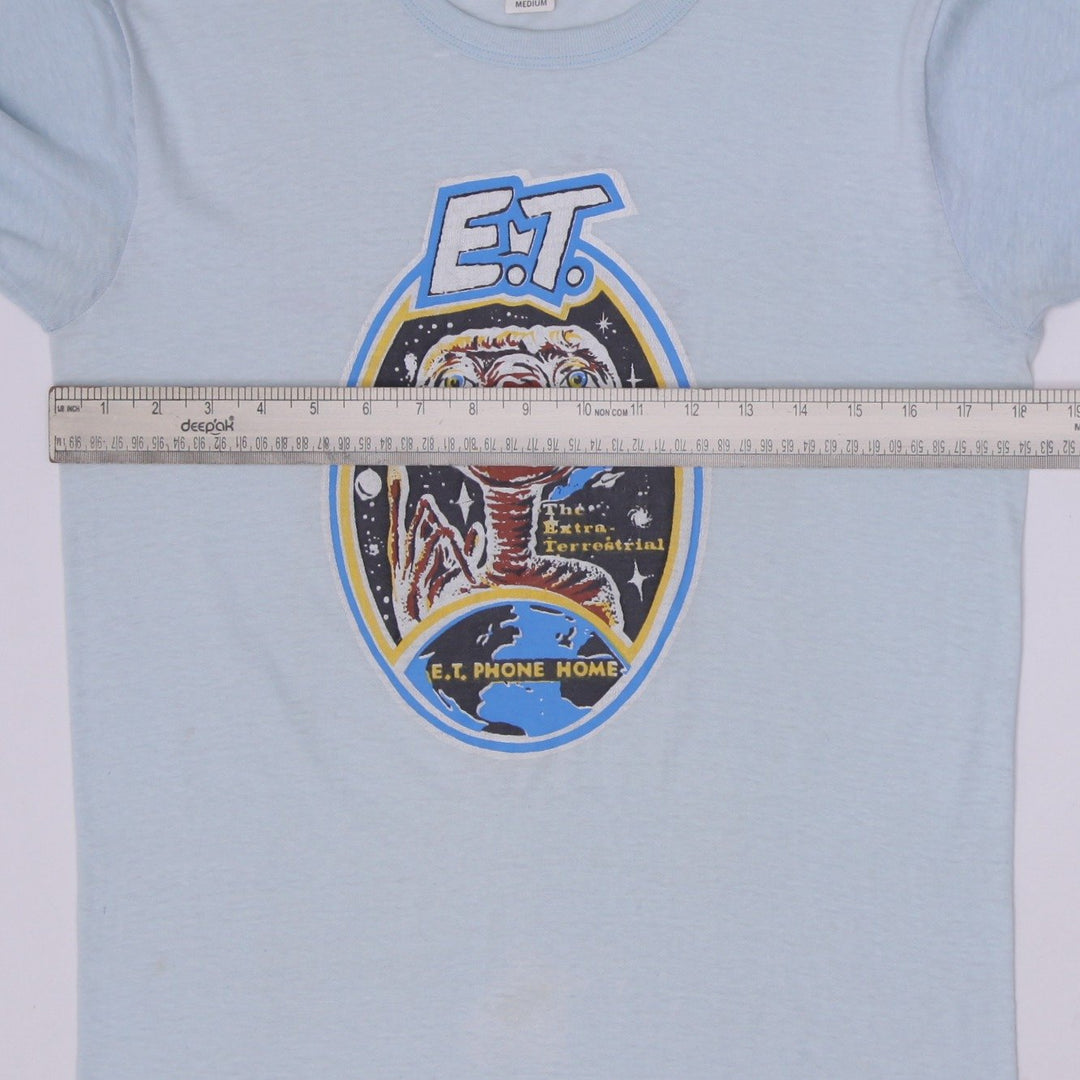 Vintage 1982 E.T. The Extra-Terrestrial T-Shirt Light Blue #1 Mom Back Graphic Made In USA Single Stitch M