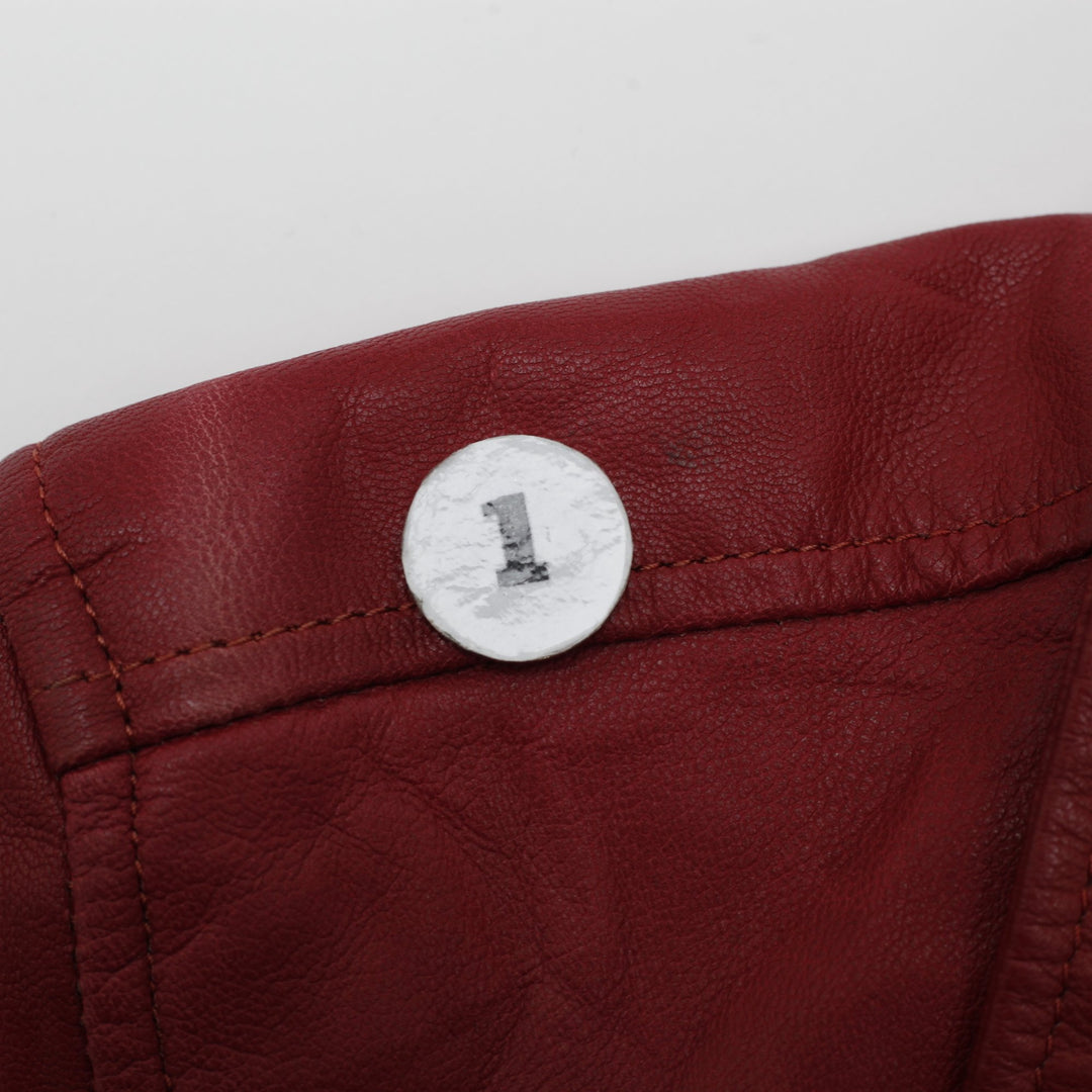 Vintage UNIK Red Leather Biker Jacket Size L | Migration_Jackets MJ DROP - View 6 | Fashion Rerun