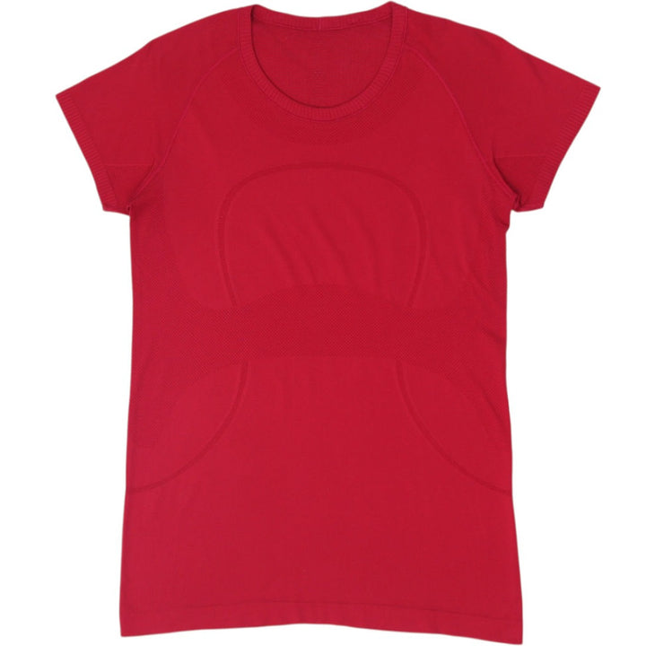 Ladies Lululemon Red Swiftly Tech Short Sleeve Crewneck Sports T-Shirt Size 12